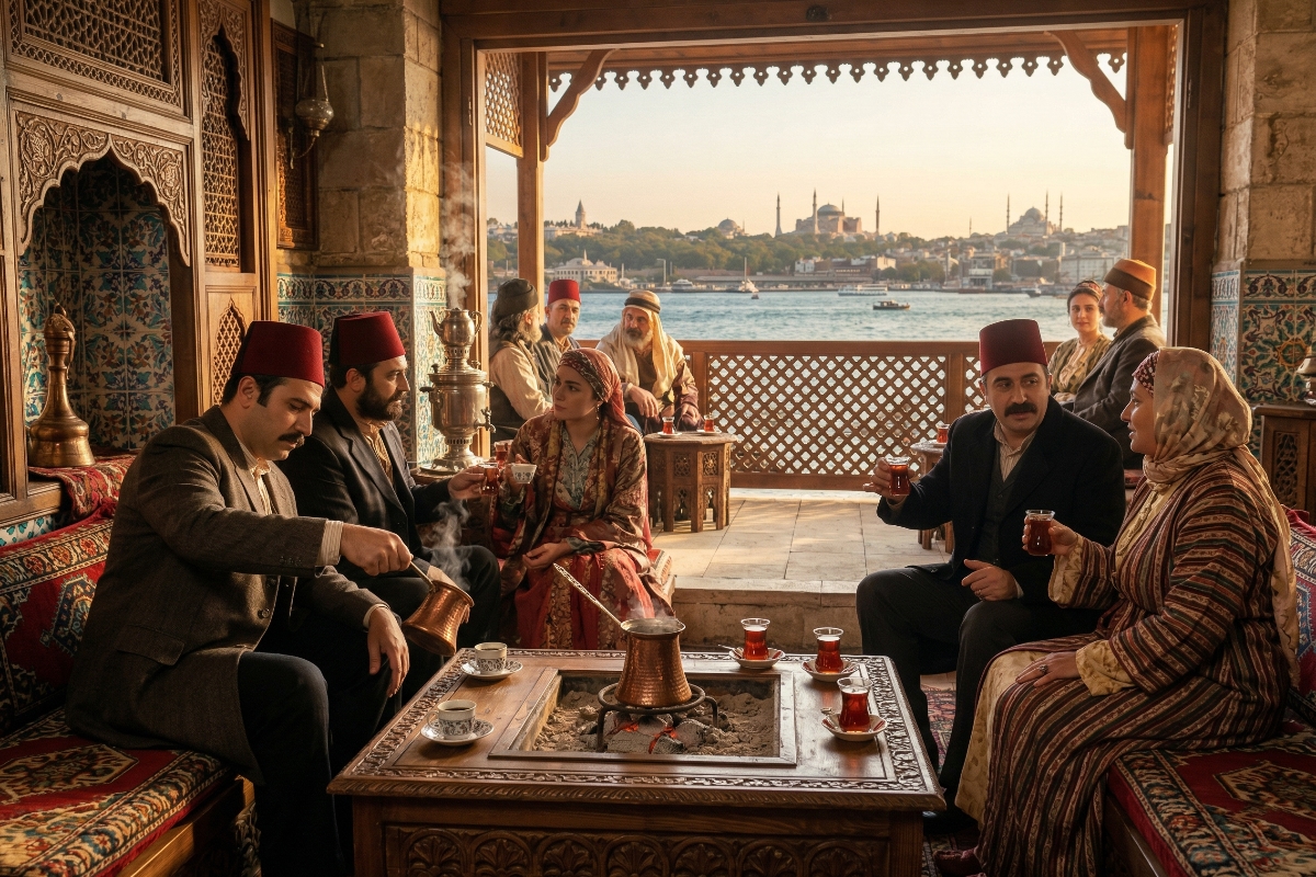 Kaffee, Tee und Zeremonien: Die soziale Rolle der Trinkkultur im historischen Istanbul